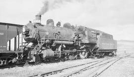 Northern Pacific steam locomotive 1351 at Missoula, Montana, in 1958.
