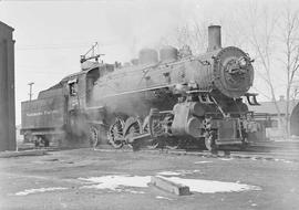 Northern Pacific steam locomotive 2501 at Glendive, Montana, in 1950.