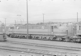 Great Northern Railway electric locomotive number 5011 at Wenatchee, Washington, undated.