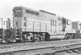 Burlington Northern diesel locomotive 1977 at Tacoma, Washington in 1971.