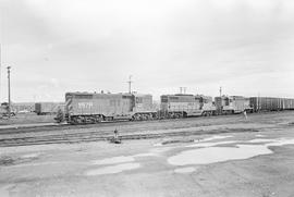 Burlington Northern diesel locomotive 1979 at Tacoma, Washington in 1971.