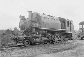 Hammond Lumber Company Steam Locomotive Number 16 at Shelton, Washington in November 1975.