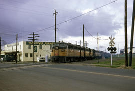 Spokane, Portland and Seattle Railway diesel locomotive 861 at Portland, Oregon in 1962.