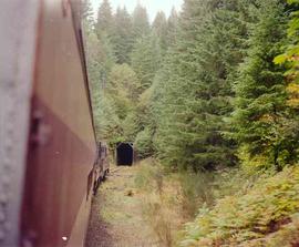 Tunnel Portal Along Port of Tillamook Bay Excursion Route at Tillamook, Oregon in October, 1988.