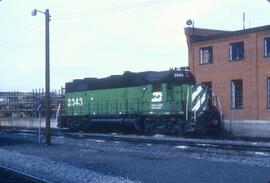 Burlington Northern 2343 at Spokane, Washington in 1986.