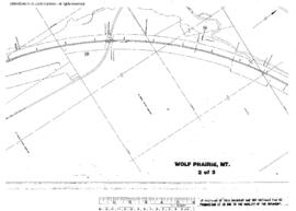 Plat Map of Great Northern Facilities at Wolf Prairie, Montana, 1973