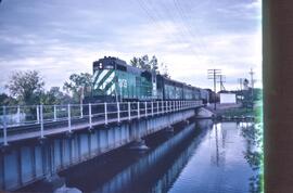 Burlington Northern Diesel Locomotives Number 1355 and 3 Unidentified F Units at Fergus Falls, Mi...