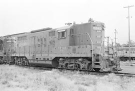 Burlington Northern diesel locomotive 1843 at Auburn, Washington in 1971.