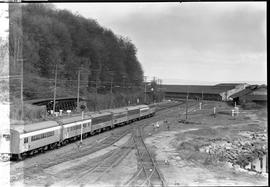 Amtrak passenger train at Tacoma, Washington in March 1972.