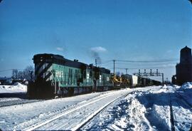 Burlington Northern Diesel Locomotives Number 6108 and Number 6016 with Freight Cars at Minneapol...