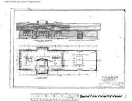 Milwaukee Road Engineering Drawing, Depot at Geraldine, Montana, 1913