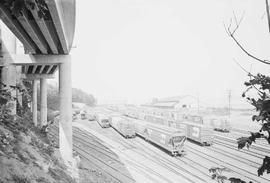 Burlington Northern Half Moon yard at Tacoma, Washington, in 1975.