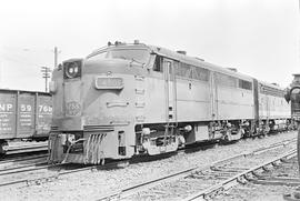 Burlington Northern diesel locomotive 4108 at Tacoma, Washington in 1971.