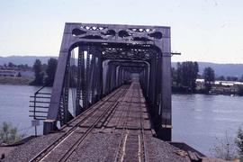 Burlington Northern Columbia River Slough Bridge.at Vancouver, Washington, in 1982.