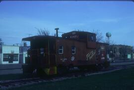 Burlington Northern 11672 at Neche, Idaho in 1984.