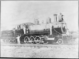 Northern Pacific steam locomotive 652 at Lester, Washington, circa 1890.