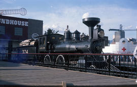 Canadian Pacific Railway steam locomotive 374 at Vancouver, British Columbia, circa 1986.