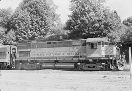 Burlington Northern diesel locomotive 4259 at Castle Rock, Washington in 1970.