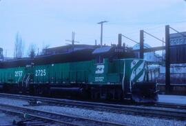 Burlington Northern 2725 at Bellingham, Washington in 1986.