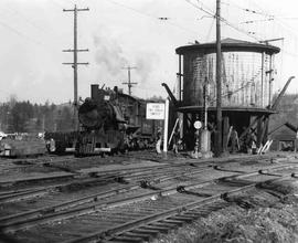 Pacific Coast Railroad water tank at Renton, Washington in 1943.