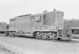 Burlington Northern diesel locomotive 1627 at Auburn, Washington in 1971.