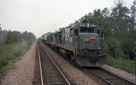 CSX Transportation diesel locomotive 5810 at Folkston, Georgia on July 29, 1987.