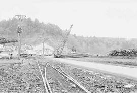 Burlington Northern log facility at Steilacoom, Washington, in 1975.