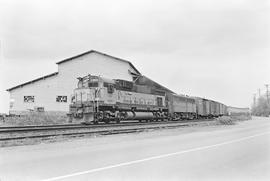 Burlington Northern diesel locomotive 4366 at Tacoma, Washington in 1971.