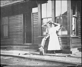 Northern Pacific employees at Borup, Washington, circa 1914.