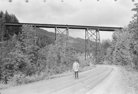 Burlington Northern viaduct at Weston, Washington, in 1970.