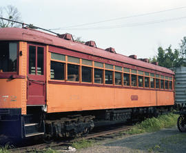 Chicago, North Shore & Milwaukee Railroad streetcar 172 at Noblesville, Indiana on July 22, 1...