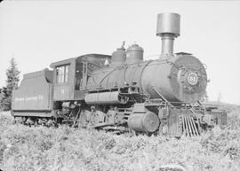 Polson Logging Company steam locomotive 51 at Railroad Camp, Washington, circa 1948.