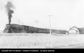 Milwaukee Road steam locomotive Number 263 at Lind, Washington in 1951.