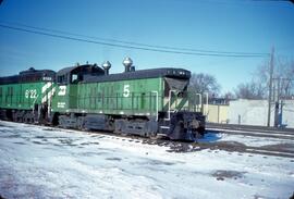 Burlington Northern Diesel Locomotive Number 5 in Minneapolis, Minnesota in 1981