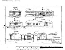 Northern Pacific Engineering Drawing, Depot at Sunnyside, Washington, 1953