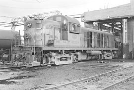 Burlington Northern diesel locomotive 4072 at Vancouver, Washington in 1976.