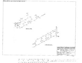 Northern Pacific Engineering Drawing, Yard Office at Stacy Street Hub, Seattle, Washington, 1985