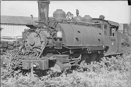 Schafer Brothers Logging Company Steam Locomotive Number 28 at Brady, Washington, circa 1948.