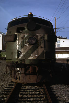 Burlington Northern Railroad Company diesel locomotive 804 at Portland, Oregon in 1978.