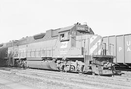 Burlington Northern diesel locomotive 2106 at Longview Junction, Washington in 1975.