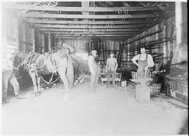 Blacksmith shop at Granite Falls, Washington, circa 1900.