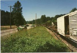 Burlington Northern Railroad mainline at Cedar Grove, Washington, in June 1981.