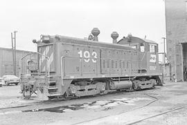 Burlington Northern diesel locomotive 193 at Auburn, Washington in 1976.