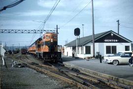 Pacific Coast Railroad passenger train at Renton, Washington, on September 13, 1958.