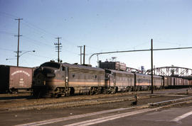 Northern Pacific Railroad Company diesel locomotive 6009A at Portland, Oregon in 1966.