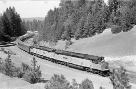 Amtrak diesel locomotive 629 at an unknown location in August 1975.