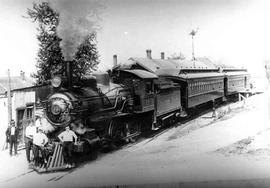 Pacific Coast Railroad passenger train at Black Diamond, Washington, circa 1920.