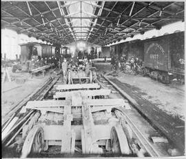 Northern Pacific car shop at South Tacoma, Washington, circa 1920.