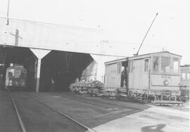 Seattle Municipal Railway Number 404 at the Jefferson carbarn, Seattle, Washington, 1939.