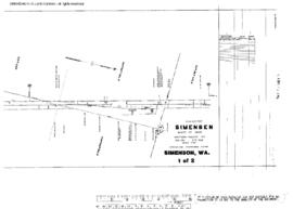 Plat Map of Northern Pacific Facilities at Simenson, Washington, 1954